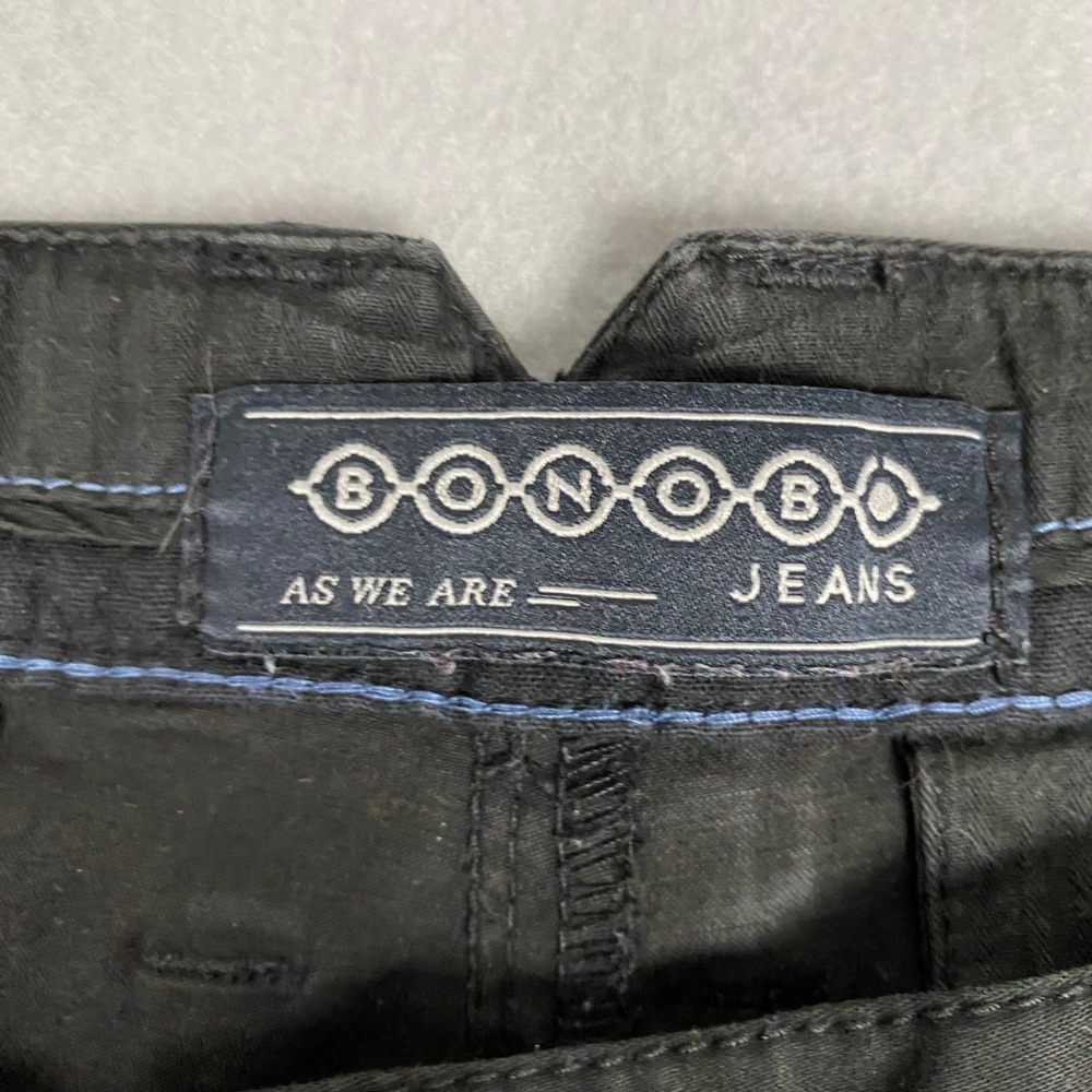 Bonobo Planet‎ Jeans Mens Black Straight Slim Leg Chino Pants France 46 US 35-36 - Picture 7 of 13